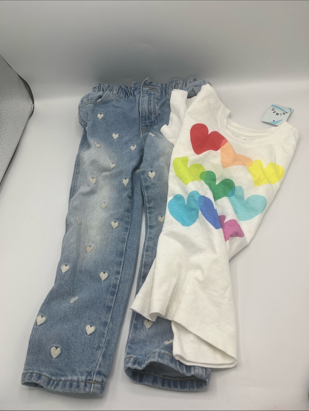 Girls Gap Just like mom heart embroidered jeans size 4